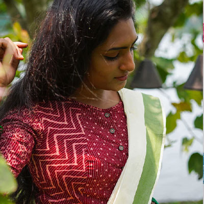 Kerala Online Ladies Boutique | Semi Tussar Saree | Priya Boutique