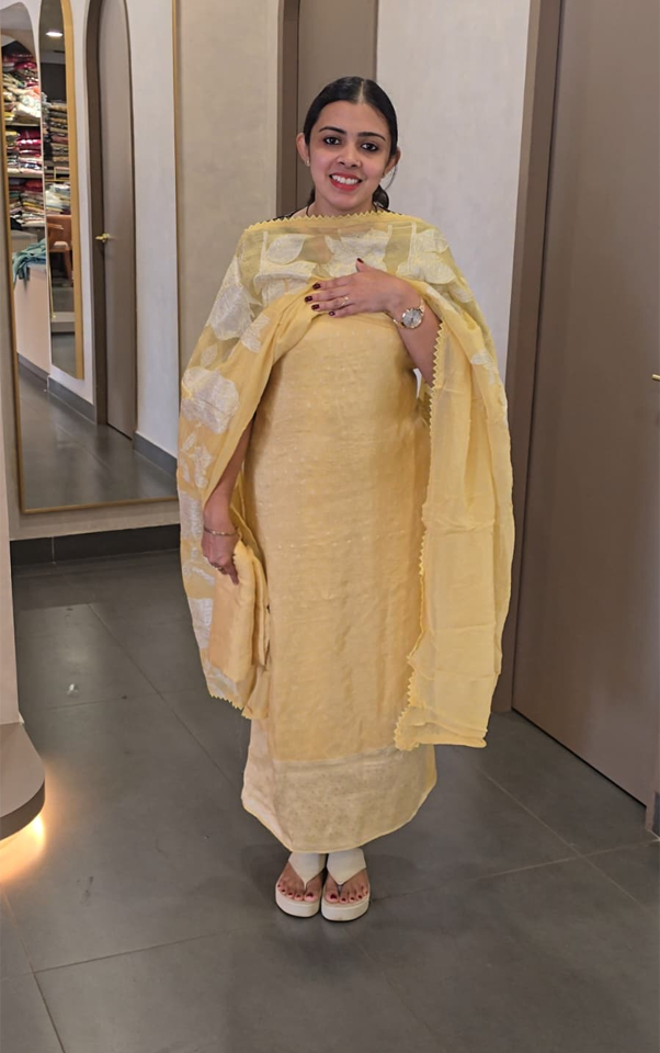 BanarasiSalwarsuit With Applique Organza Dupatta | 100%Qlty